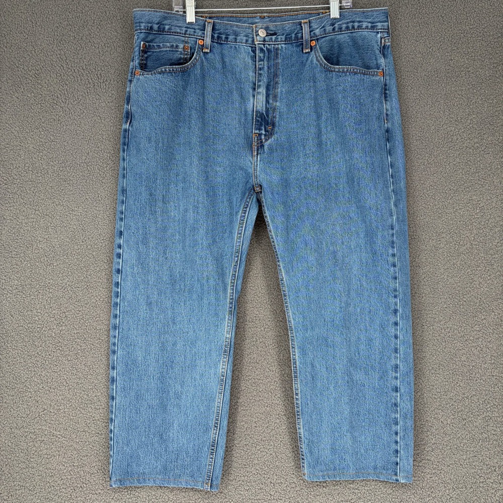 Levis 505 Regular Fit Straight Leg Jeans Mens 40x30 Blue Denim 100% Cotton